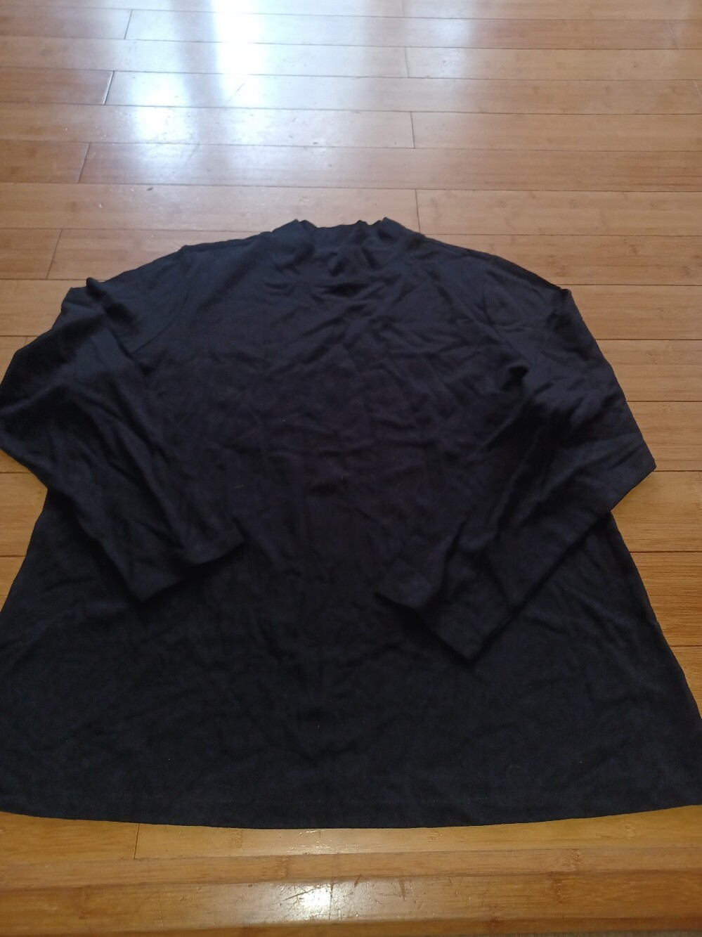 D&Co Black Long-Sleeve Mock Neck Shirt